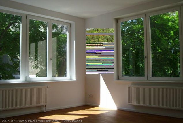 Foto 2025-001 2025-003 Lovely Pixel Error Park View. Wunderschöner Pixelfehler Parkblick